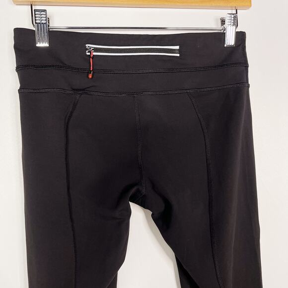 Lululemon Womens 6 Black Run Inspire Crop II Leggings Mesh Pieced Luxtreme - Picture 6 of 8